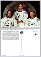 Apollo 11 Astronauts Neil Armstrong Aldrin Collins Moon Landing Postcard picture