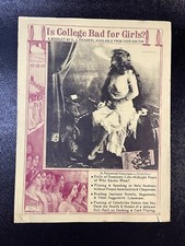 IS COLLEGE BAD FOR GIRLS 1905 PROPAGANDA AD VINTAGE CONTROVERSIAL WOMENS RIGHTS picture
