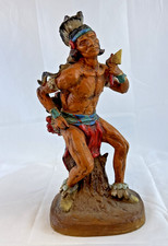 Vintage Native American Indian Warrior Figurine Statue Sculpture 11.2