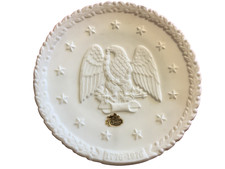 VINTAGE FENTON MILK GLASS BI-CENTENNIAL EAGLE PLATE DANIEL WEBSTER QUOTE 8 1/2
