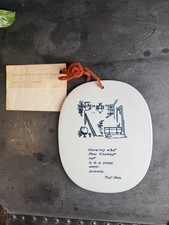 Vintage 60s Royal Copenhagen Piet Hein Fajance Wall Plaque Omniscience 1941 Gruk picture