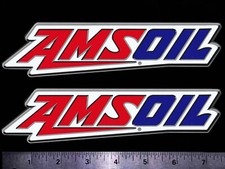 AMSOIL - Set of 2 Original Vintage Racing Decals/Stickers - 7.50 inch - MX ATV picture