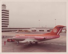 AEROPERU F-28 FOKKER FELLOWSHIP OB-R-1019 LIMA AIRPORT LARGE VINTAGE PHOTO picture