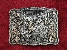 Bull Riding☆2026☆ RODEO X~TREME CHAMPION☆Republic Of Tex☆TROPHY BUCKLE☆Rare☆700 picture