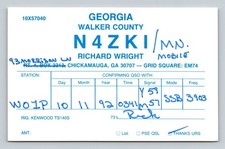 Ham Radio QSL N4ZKI Georgia USA 1992 Kenwood TS140S Mobile SSB picture