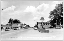 1940's Clarence IA Street Scene Cities Service Sign D-X Real Photo Postcard Rare picture
