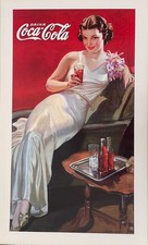 COCA COLA, 1935  , VINTAGE ADVERTISEMENT OFFICIAL, LICENSED 1996 ART PRINT picture