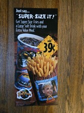 Mcdonalds Vintage The Flintstones  Drive Thru Sign Just Super Size It picture