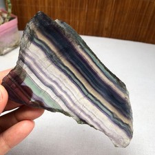166g Natural Candy fluorite slice Crystal gemstone Polished/rough Specimen A8433 picture