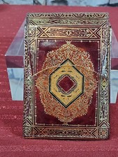 1965 Florentine Red Leather Genuine Gold Embossed Italy NEEDLE CASE with Note picture