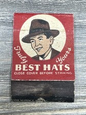 Vintage Used Matchbook Advertisement Bankers Hats Truly Yours Best Hats  picture