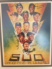 500 Home Runs Club Framed and Signed 8x10 Photo-Aaron-Mays-Mantle-Williams-Banks picture