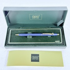 Cross Classic Century Satin Blue Gold Ballpoint Pen Model 2402 Made In USA picture