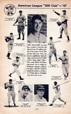 1947 .300 Club Ted Williams Joe Dimaggio Baseball Magazine Vintage Print Ad Page picture