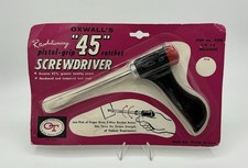 Vtg Oxwall’s “45” Pistol Grip Ratcheting 1/4” x 4” Screwdriver #4500 NEW SEALED picture