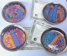 Four (4) Laurel Burch Feline Plates / Franklin Mint Numbered 1995 Collectibles picture