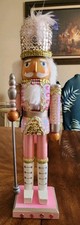 15” PINK SEQUIN NUTCRACKER 2017 PIER 1 IMPORTS CHRISTMAS DECORATION DECOR EUC  picture