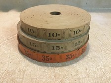 3 Vintage/antique amusement park ticket Roll 10 15 35  Cent Tickets New Lot Of 3 picture