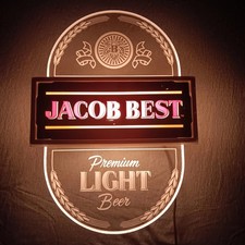 Vintage 1984 JACOB BEST PREMIUM LIGHT BEER 3D Bar Sign Display Pabst Brewing Co. picture