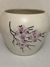 McCoy Pottery Dogwood Blossom Jardiniere Planter White And Lavender picture