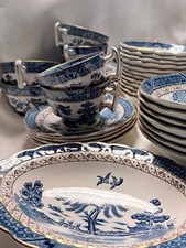 Booths Real Old Willow A8025 Blue Willow Staffordshire China YOUR CHOICE - EUC picture