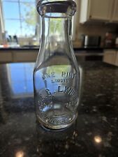 E.C. Lynch One Pint Milk Glass Bottle Manchester Conn Ct Dairy picture