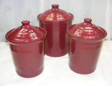 Fiesta Ware Pottery 3 Piece Canister Set Cinnabar Color 2-east picture