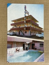 Postcard Tulsa OK Oklahoma Sandman Motel Roadside Swimming Pool Old Cars Hwy 33 picture