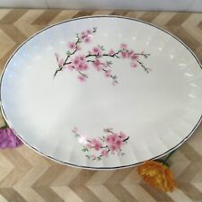 Vintage W.S. George China Dinner Plate– Bolero Oval Peach Blossom Pattern 12”x9” picture