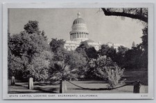Vintage Sacramento CA Postcard State Capitol Looking East Wayne Paper Box RPPC picture