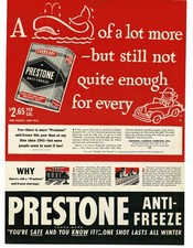 1946 Prestone Anti-Freeze Vintage Print Ad 1 picture
