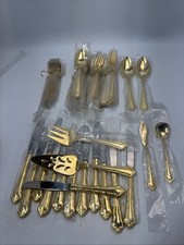1847 Rogers Bros Gold Stainless Flatware Set 66 Pieces Without Box picture