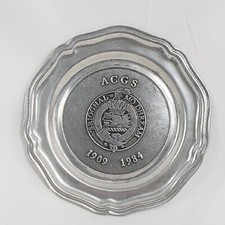 Vintage ACGS Clan MacGregor Scottish Crest Pewter Plate S'Rioghal Mo Dhream picture
