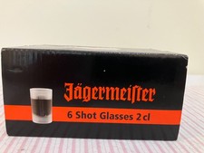 Jagermeister Set 6 2cl  Frosted Shot Glasses Germany Vorsicht Glas Boxed picture