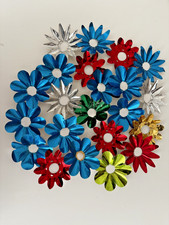 22 Vintage  Heavy Foil Christmas Light Reflectors Flowers - 3” - Lot #52 picture