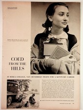 1950s Berea College Coed Nan Hendricks Modeling Vintage Magazine Article Ad picture