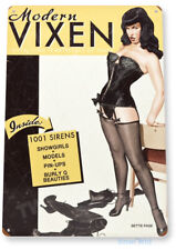 TIN SIGN Betty Page Vixen Metal Décor Wall Art Pin-up Shop A246 picture