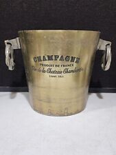 Heavy Chateau Chambertin Champagne Ice Bucket Cast Aluminum W/ Handles picture