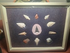 1965 Frame Cahokia Mound Lithic Points Read Description picture