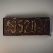 Vintage 1917 1918 1919 1920 1921-22 Texas First Issue License Plate 495206 Flat picture