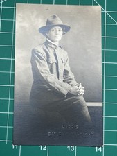 WW1 Woman in US Army Photo Studio WWI AEF RPPC picture