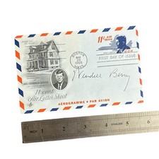 Wendell Berry Signed Autograph 1965 JFK Air Mail FDC Envelope Activist & Author picture
