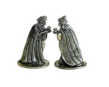 Metzke Miniature Pewter Wise Men Christmas Set of 2 Vintage picture