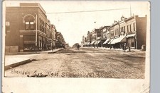 SHERIDAN AVENUE DOWNTOWN shenandoah iowa real photo postcard rppc ia main street picture