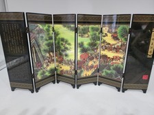Asian style tabletop display screen riverside scene 2 sided qingming festival picture