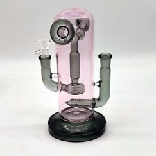 9 Inch Large Neo Egg Two Way Recycler Pink Glass Bong Water Pipe Hookah 14MM picture