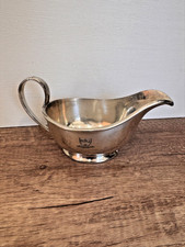 Embassy Sheffield Silverplate Gravy Boat Sauce Boat NGH Crest 10 Oz Vintage picture