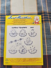 VINTAGE AUNT MARTHAS HOT IRON TRANSFER PATTERN - FLORAL TEACUPS   - 3897 picture
