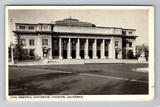 Stockton CA-California, Civic Memorial Auditorium, Vintage Postcard picture