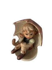 Enesco Vintage Porcelain Figurine Girl With Umbrella Made in Japan  picture